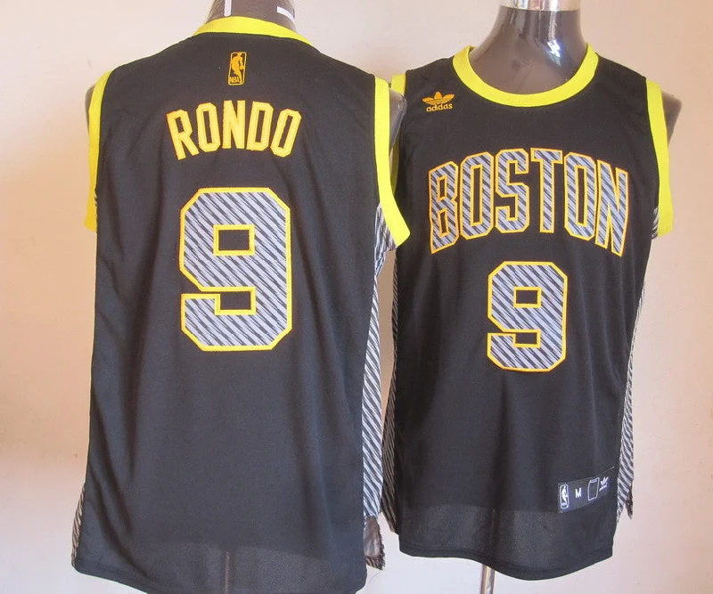 Celtics 9 Rondo Black Fashion Basketball Jerseys