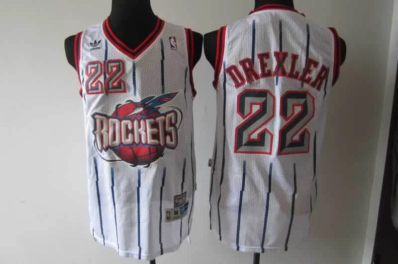 Basketball Jersey Great For Every Game-Rockets 22 Drexler White Revolution 30 Basketball Jerseys