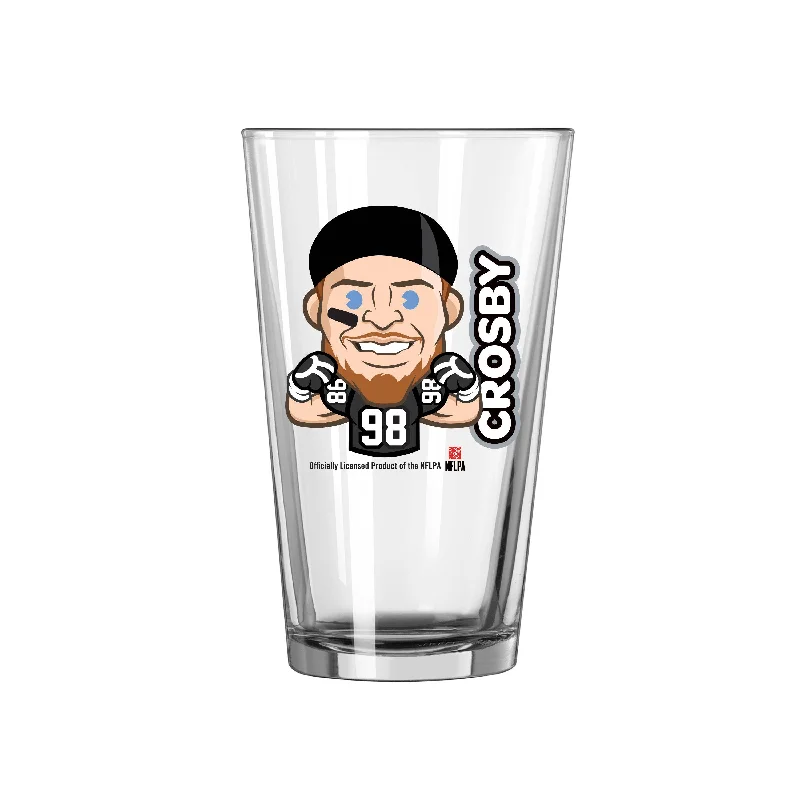 Team Mug For Retirement-LV Raiders Maxx Crosby Caricature 16oz Pint Glass