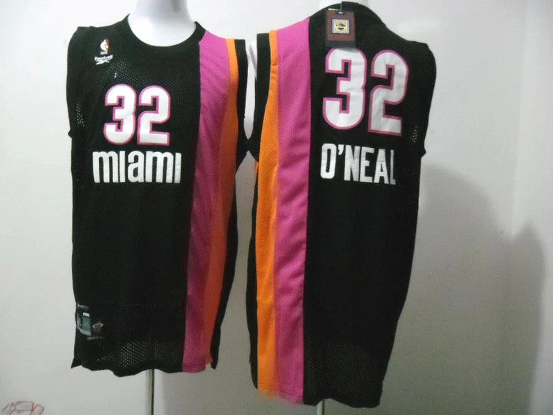 Basketball Jersey Reversible-Heat 32 O'NEAL Black Mesh Basketball Jerseys