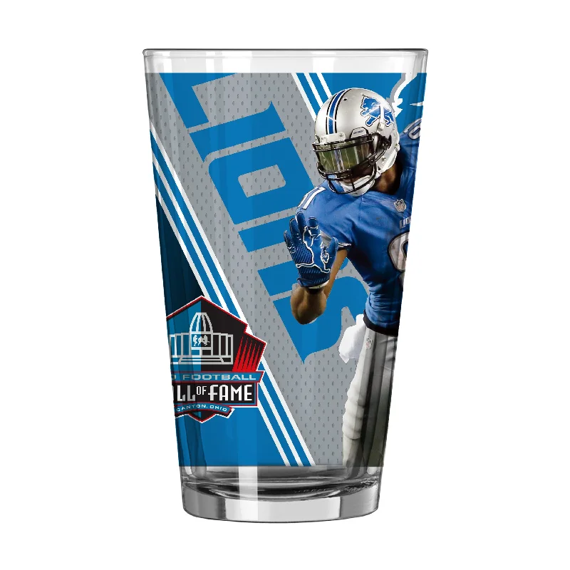 Team Mug With Insulation-Detroit Lions 16oz Calvin Johnson Pint Glass