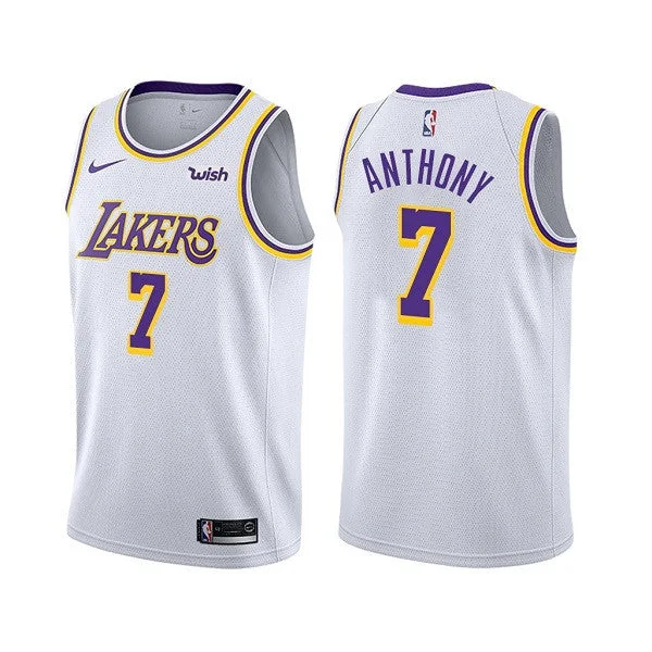 Basketball Jersey Collector's Item-Men's Los Angeles Lakers #7 Carmelo Anthony White Stitched Basketball Basketball Jersey