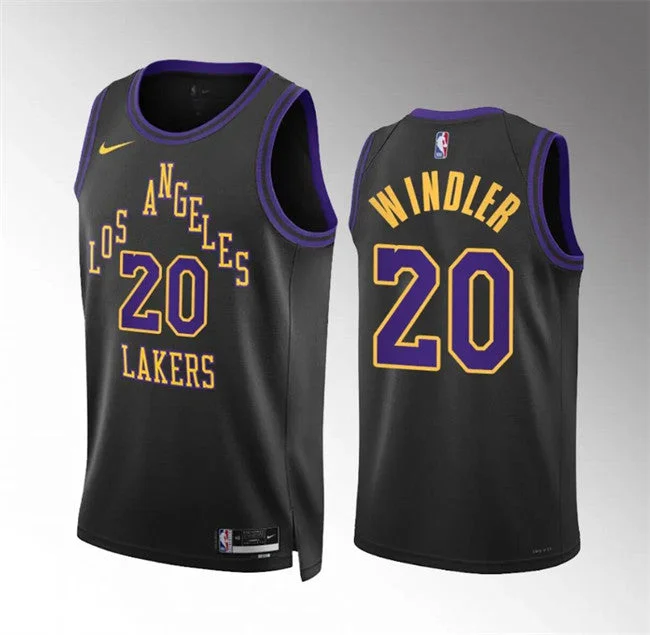 Basketball Jersey Premium Sportswear-Men's Los Angeles Lakers #20 Dylan Windler Black 2023/24 City Edition Stitched Basketball Basketball Jersey