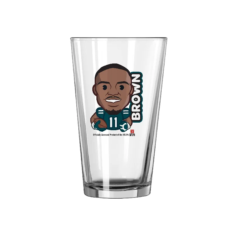 Team Mug For Graduation-Philadelphia Eagles A.J. Brown Caricature 16oz Pint Glass