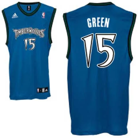 Basketball Jersey Designed For Quick Moves-Timberwolves 15 G.Green Blue Basketball Jerseys