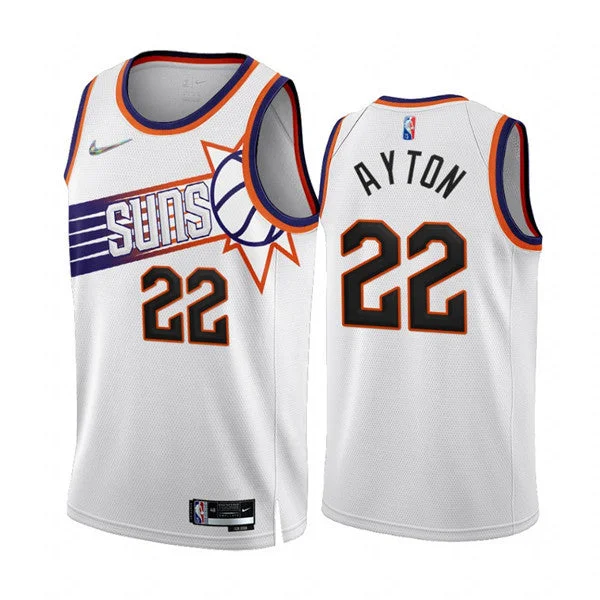 Basketball Jersey For Ultimate Comfort-Men's Phoenix Suns #22 Deandre Ayton 2022/23 White 75th Anniversary Association Edition Stitched Basketball Jersey