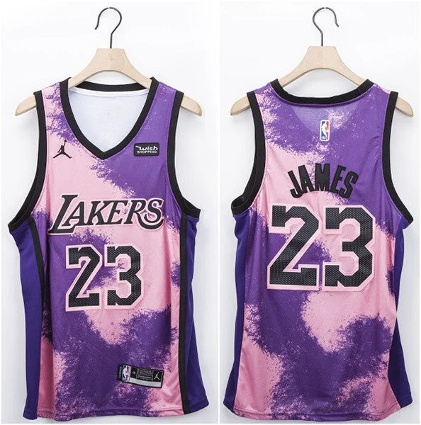 Basketball Jersey Moisture-Wicking-Men's Los Angeles Lakers #23 LeBron James Fashion Edition Stitched Basketball Jersey