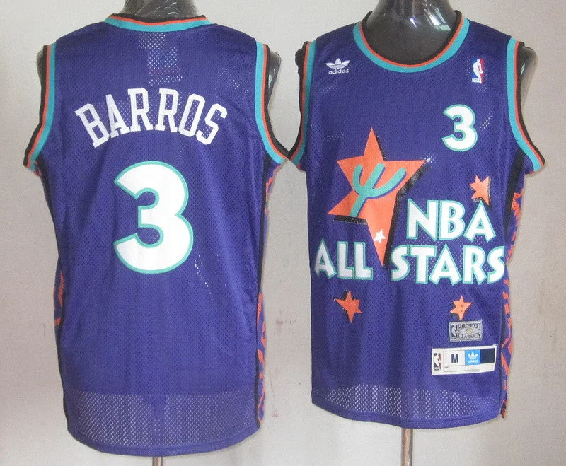 Basketball Jersey Classic Design-All Star 3 Barros Purple 1995 m&n Basketball Jerseys