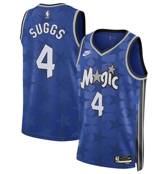 Basketball Jersey Best For Shooting-Men's Orlando Magic #4 Jalen Suggs Blue 2023/24 Classic Edition Stitched Basketball Basketball Jersey