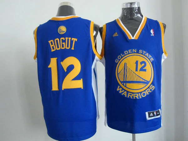 Basketball Jersey Sweat-Wicking Fabric-Warriors 12 Bogut Blue Basketball Jerseys