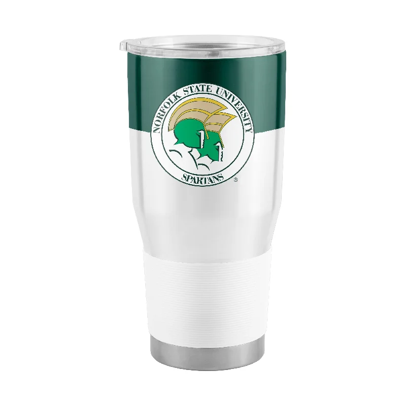 Team Mug With Unique Texture-Norfolk State 30oz Colorblock Stainless Steel Tumbler