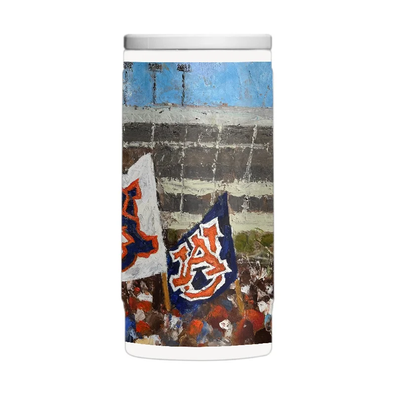 Team Mug For Football Fans-Auburn 12oz Collector Powder Coat Slim Can Coolie