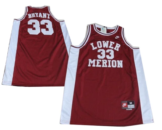 Basketball Jersey Lightweight And Durable-Lower Merion 33 BRYANT red Basketball Jerseys