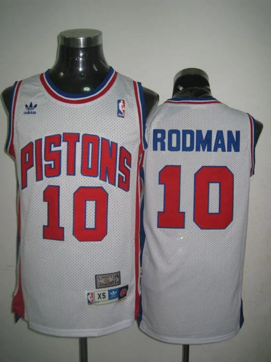 Basketball Jersey With A Modern Twist-Pistons 10 Rodman White Basketball Jerseys