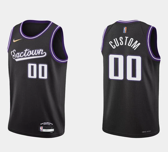 Basketball Jersey Exclusive Design-Men's Sacramento Kings Active Custom Black 75th Anniversary City Stitched Basketball Jersey