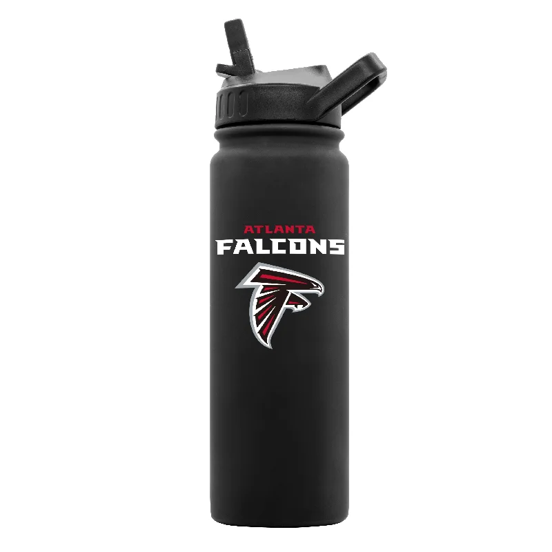 Team Mug Promotional Gift-Atlanta Falcons 24oz Black Soft Touch Bottle