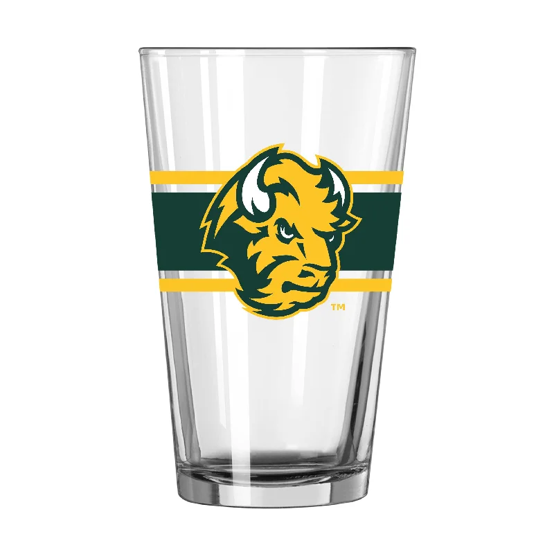 Team Mug Limited Stock-North Dakota State 16oz Stripe Pint Glass