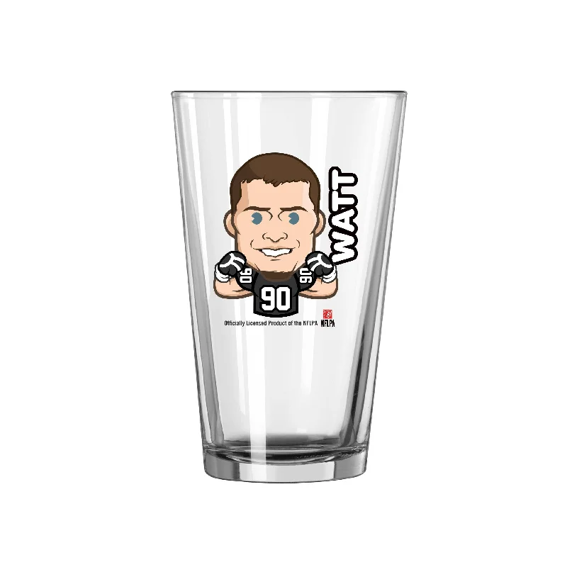 Team Mug For Father’s Day-Pittsburgh Steelers TJ Watt Caricature 16oz Pint Glass