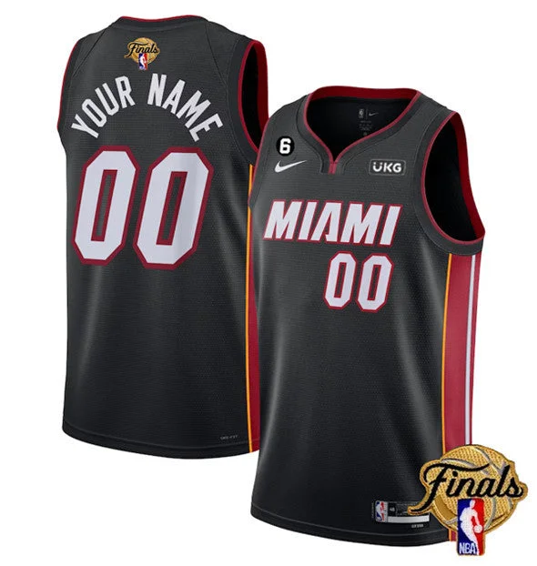 Basketball Jersey Lightweight Fit-Men's Miami Heat Active Player Custom Black 2023 Finals Icon Edition With NO.6 Patch Stitched Basketball Basketball Jersey