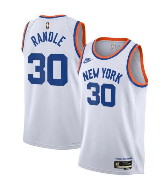 Basketball Jersey Best Choice For Players-Men's New Yok Knicks #30 Julius Randle 2021/2022 White City Edition Stitched Basketball Jersey