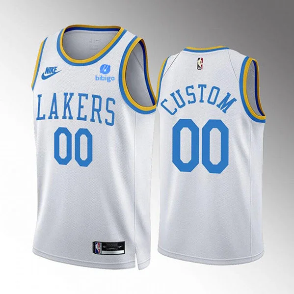 Basketball Jersey For Club Teams-Men's Los Angeles Lakers Customized 2022/23 White Classic Edition Stitched Basketball Basketball Jersey