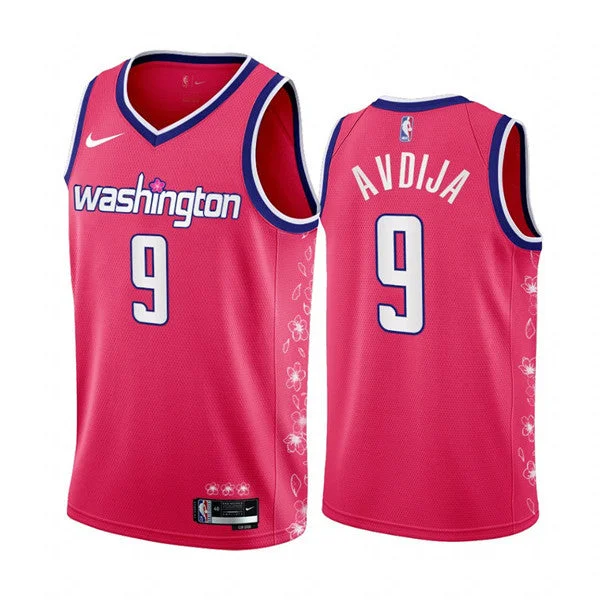 Basketball Jersey Sweatproof-Men's Washington Wizards #9 Deni Avdija 2022/23 Pink Cherry Blossom City Edition Limited Stitched Basketball Basketball Jersey