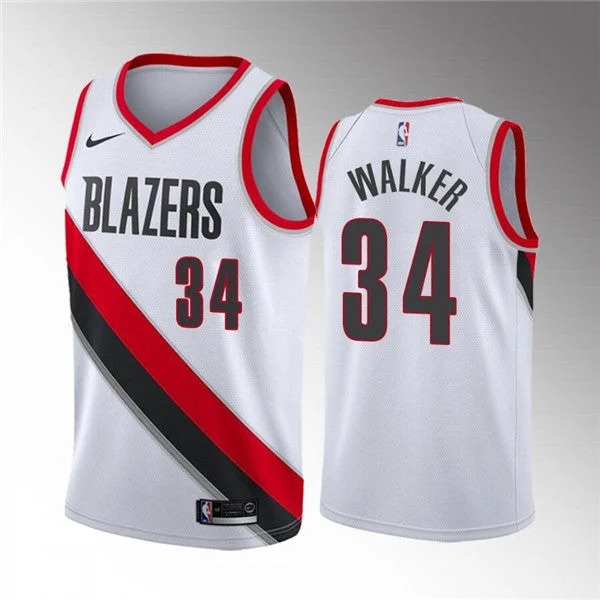 Basketball Jersey Sweatproof-Men's Portland Trail Blazers #34 Jabari Walker White Association Edition Stitched Basketball Basketball Jersey