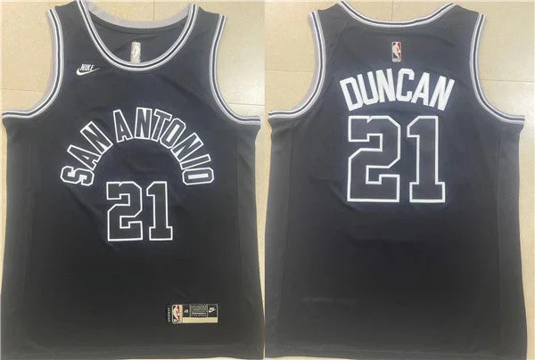 Basketball Jersey Lightweight-Men's San Antonio Spurs #21 Tim Duncan Black Stitched Basketball Basketball Jersey