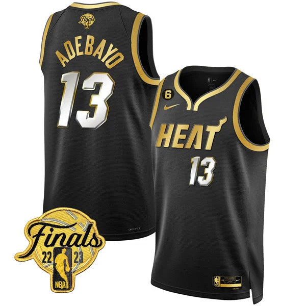 Basketball Jersey Built For Speed-Men's Miami Heat #13 Bam Adebayo Black 2023 Finals Stitched Basketball Basketball Jersey