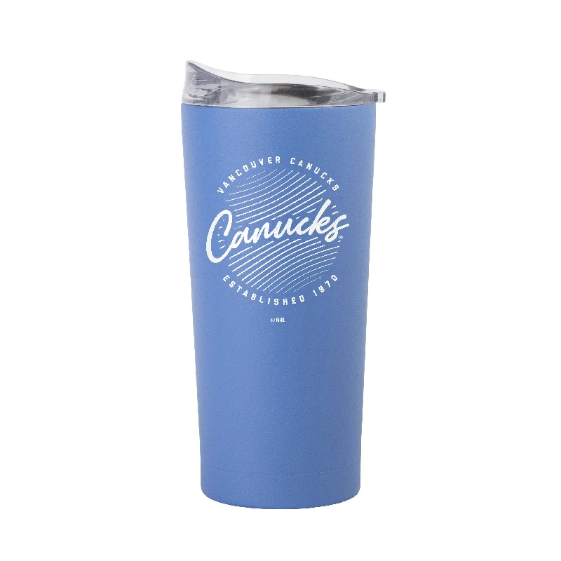 Team Mug With Funny Graphics-Vancouver Canucks 20oz Retro Script Arctic Powder Coat Tumbler