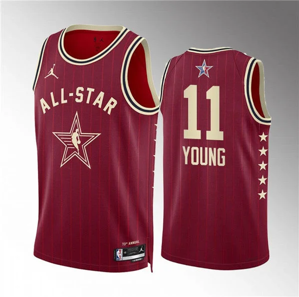 Basketball Jersey Best For Dribbling-Men's 2024 All-Star #11 Trae Young Crimson Stitched Basketball Basketball Jersey