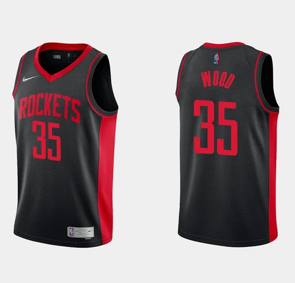 Basketball Jersey Stretchable-Men's Houston Rockets #35 Christian Wood Black Stitched Basketball Jersey