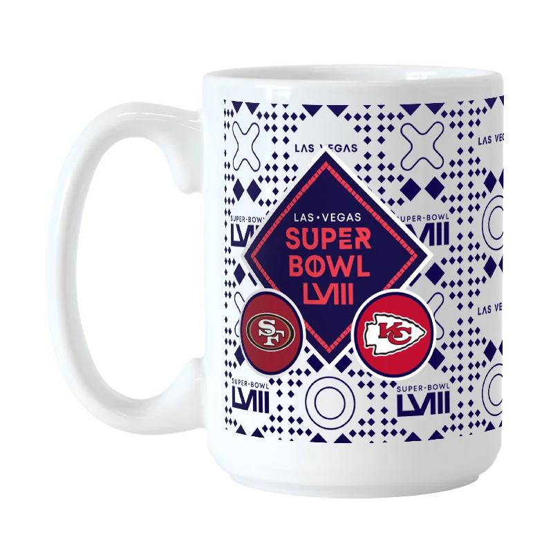 Team Mug For Football Fans-Super Bowl 58 15oz Dueling Sublimated Mug