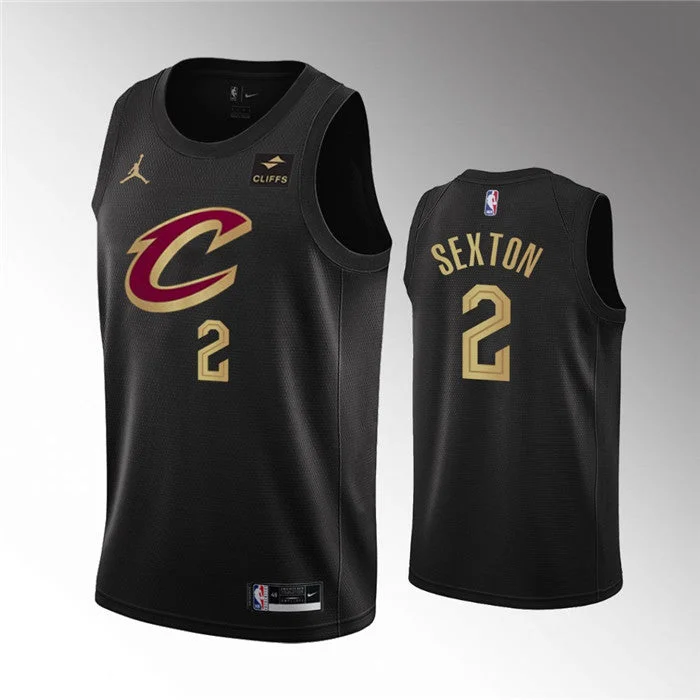 Basketball Jersey Designed For Comfort-Men's Cleveland Cavaliers #2 Collin Sexton Black Statement Edition Stitched Basketball Basketball Jersey