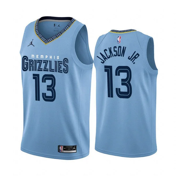 Basketball Jersey Hand Stitched-Men's Memphis Grizzlies #13 Jaren Jackson Jr. 2022/23 Light Blue Statement Edition Stitched Basketball Jersey