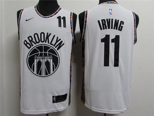 Basketball Jersey For Street Basketball-Men's Brooklyn Nets #11 Kyrie Irving White New City Edition Stitched Basketball Jersey