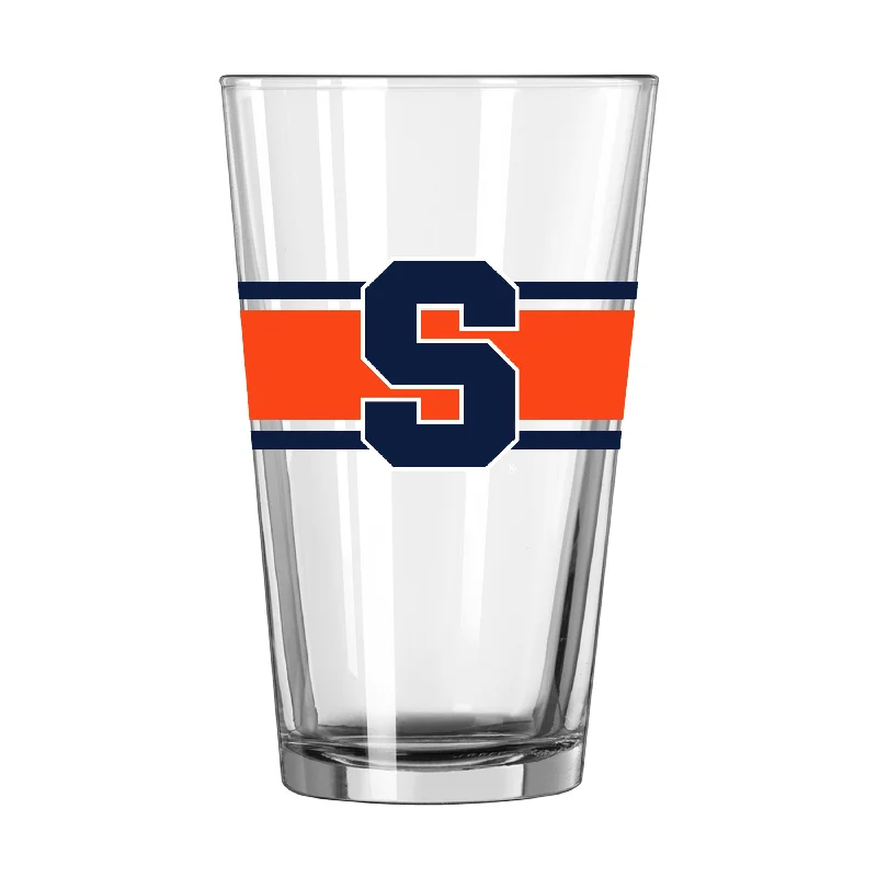 Team Mug With Bamboo Lid-Syracuse 16oz Stripe Pint Glass