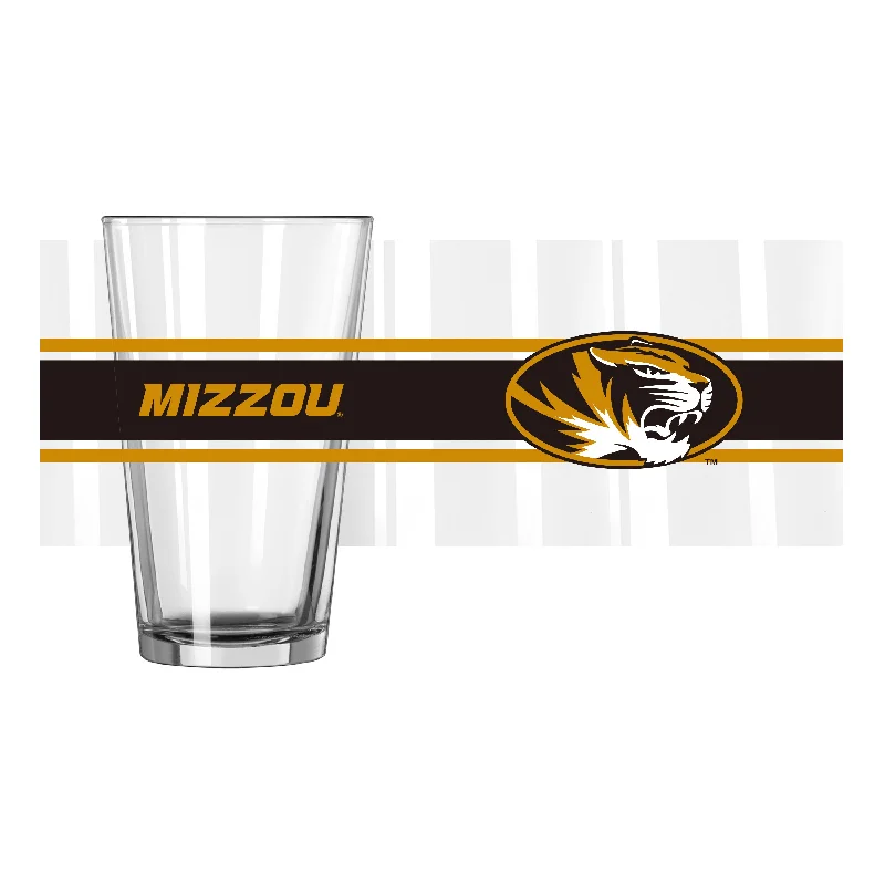 Team Mug Simple Yet Stylish-Missouri 16oz Stripe Pint Glass