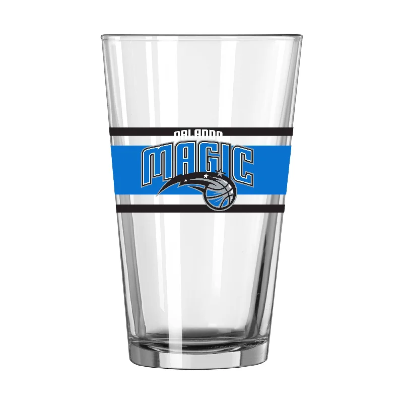 Team Mug With Signature Style-Orlando Magic 16oz Stripe Pint Glass