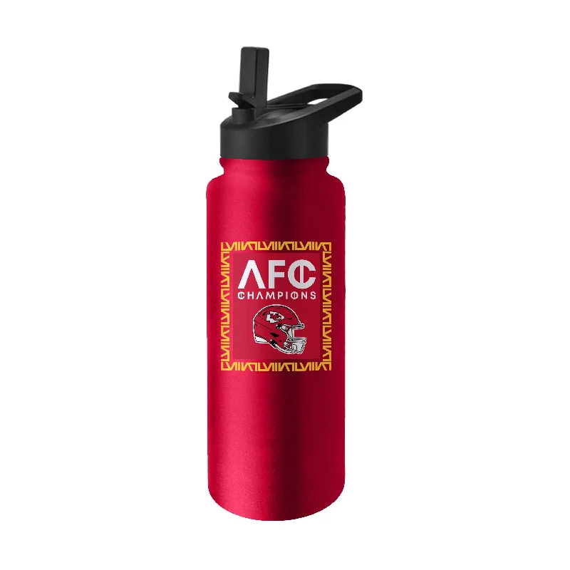 Team Mug Plastic-Kansas City Chiefs 34oz AFC Conference Champs Quencher Bottle