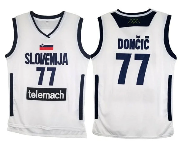 Basketball Jersey High-Intensity Performance-Men's Dallas Mavericks Navy #77 Luka Doncic White Stitched Basketball Jersey