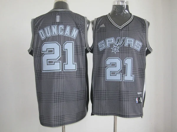 Basketball Jersey Gym Wear-San Antonio Spurs 21 DUNCAN Black Basketball Jerseys