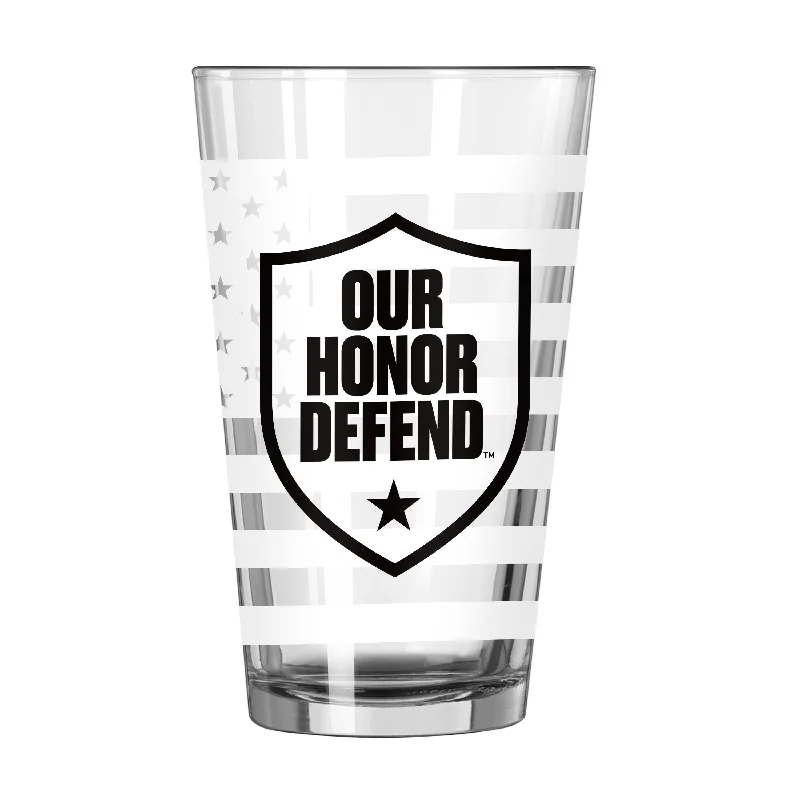 Team Mug Sublimation Print-Ohio State Our Honor Defend 16oz Flag Pint Glass