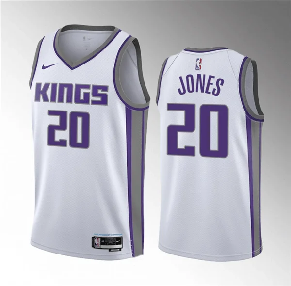 Basketball Jersey Plus Size-Men's Sacramento Kings #20 Colby Jones White 2023 Draft Association Edition Stitched Basketball Jersey