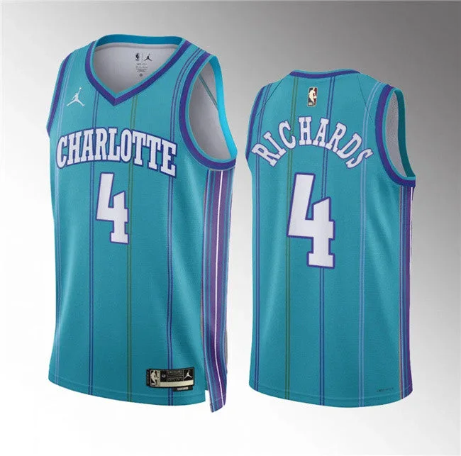 Basketball Jersey Hot Sale-Men's Charlotte Hornets #4 Nick Richards Teal 2023/24 Classic Edition Stitched Basketball Basketball Jersey