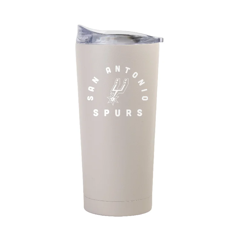 Team Mug With Spoon-San Antonio Spurs 20oz Archway Sand Powder Coat Tumbler