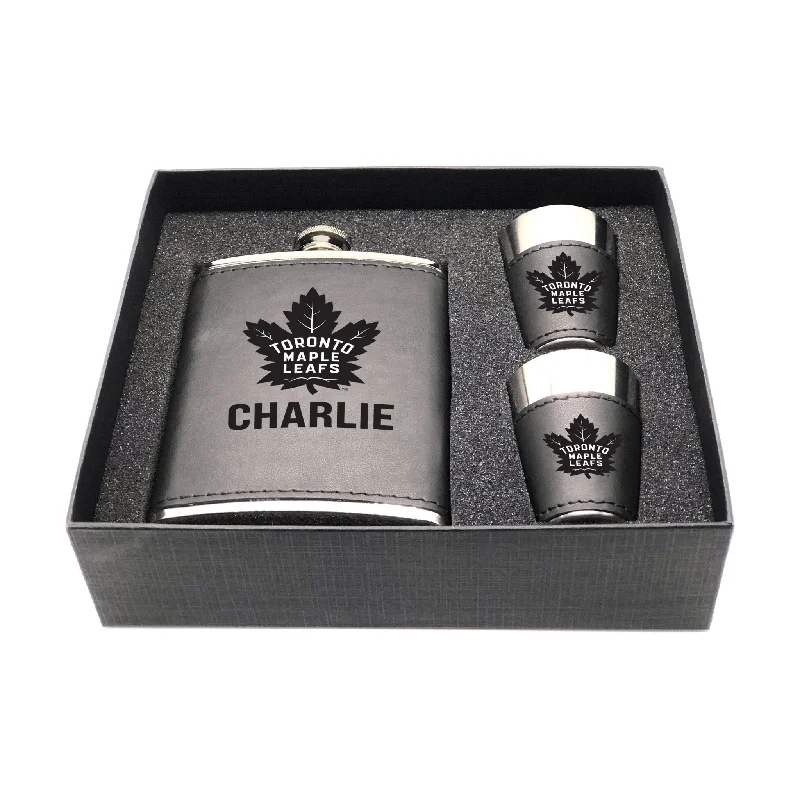 Team Mug For Study Groups-Toronto Maple Leafs Personalized Shot and Flask Set