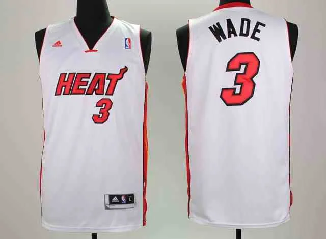 Basketball Jersey Glow In The Dark-Heat 3 WADE White Revolution Swingman Basketball Jerseys