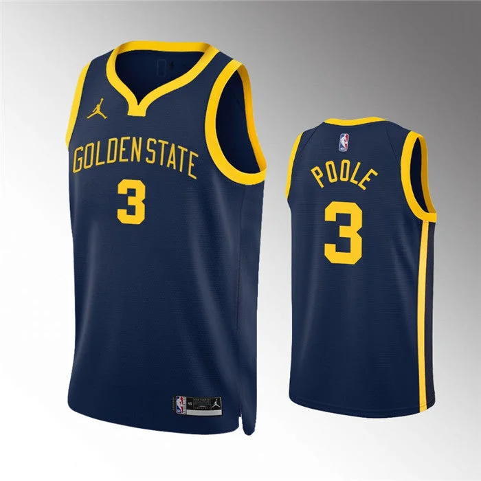 Basketball Jersey Digital Printed-Men's Golden State Warriors #3 Jordan Poole Navy Statement Edition Stitched Basketball Jersey