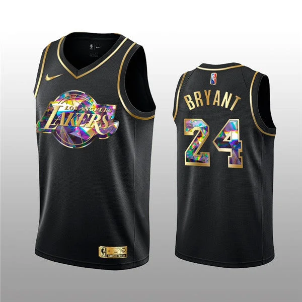 Basketball Jersey Red And Black-Men's Los Angeles Lakers #24 Kobe Bryant 2021/22 Black Golden Edition 75th Anniversary Diamond Logo Stitched Basketball Basketball Jersey